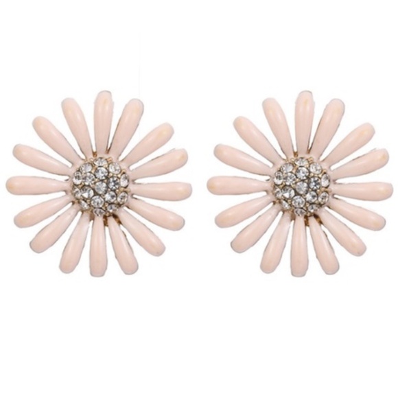 The Secret Pine Jewelry - *JACQUELYN* Pink x Rhinestone Flower Stud Earrings
